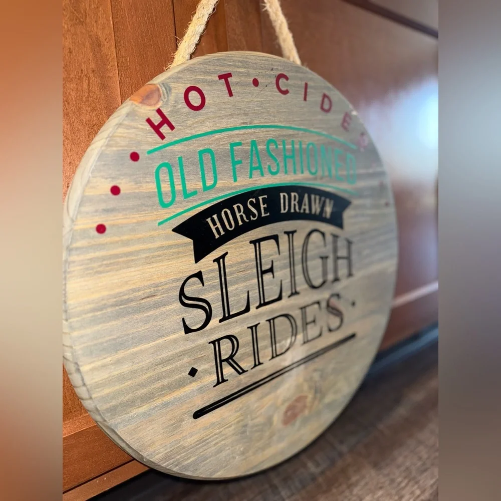 Handmade Christmas Wooden Sign for Front Door